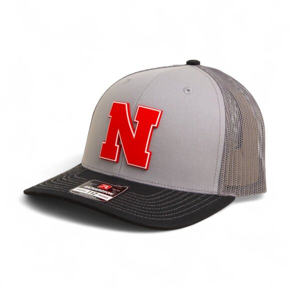 Nebraska Cornhuskers Scarlet 3D Snapback Trucker Hat- Grey/ Charcoal/ Black - Picture 1 of 3